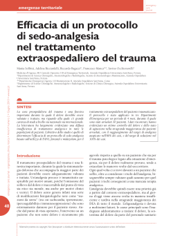 Efficacia di un protocollo di sedo