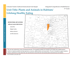 Plants and Animals in Habitats - Colorado Department of Education