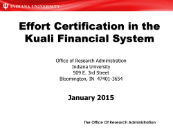 KFS A21 Effort Presentation - Office of Research Administration