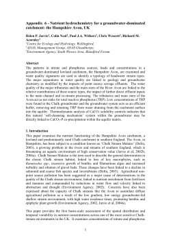 Nutrient hydrochemistry for a groundwater