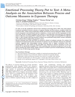Emotional Processing Theory Put to Test: A