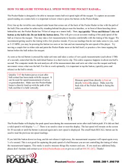 how to measure tennis ball speed with the pocket radartm