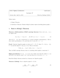 Lecture 17 1 Back to K&ouml;nig`s Theorem
