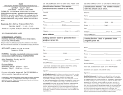 Identification Section: This section remains with the artwork at all