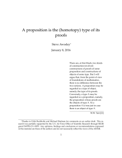 A proposition is the (homotopy) type of its proofs