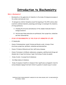 Frequent reactions encountered in biochemical