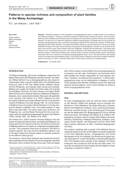 Patterns in species richness and composition of plant families in the