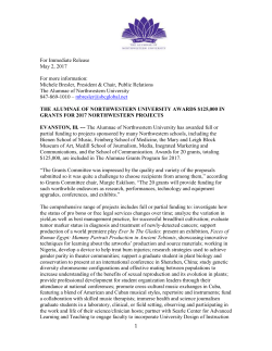 2017 Grants Approved-mb - The Alumnae of Northwestern