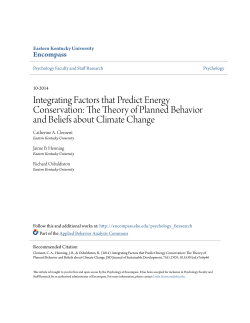 Integrating Factors that Predict Energy Conservation