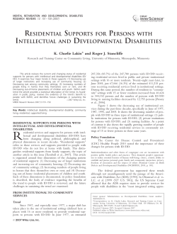 Residential supports for persons with intellectual and