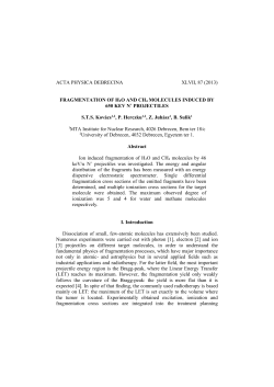 FRAGMENTATION OF H2O AND CH4 MOLECULES INDUCED BY