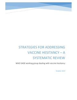 strategies for addressing vaccine hesitancy &ndash; a systematic review