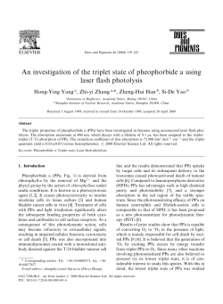 An investigation of the triplet state of pheophorbide a using laser