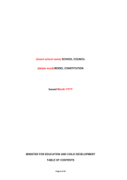 school council model constitution - Department for Education and