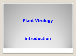 Lect. 1 Plant Virology