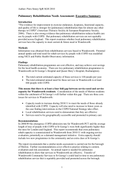 Pulmonary Rehabilitation Needs Assessment Skeleton