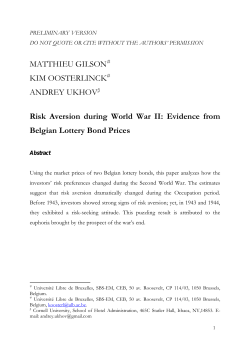 MATTHIEU GILSON KIM OOSTERLINCK ANDREY UKHOV Risk