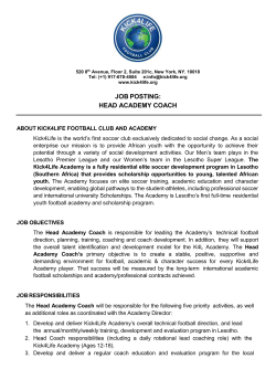 head academy coach