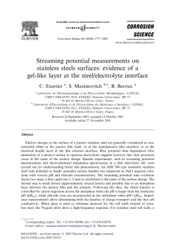 Streaming potential measurements on stainless steels surfaces