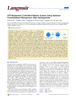 ATP-Responsive Controlled Release System Using Aptamer