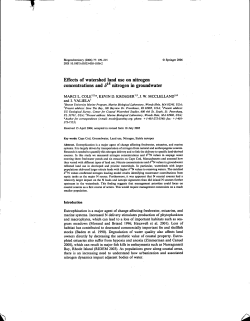 Effects of watershed land use on nitrogen concentrations and o15
