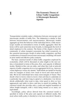 The Economic Theory of Urban Traffic Congestion