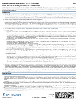 Account Transfer Instructions to LPL (External) From another