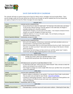 save our water 2014 calendar