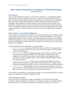 How Ozone Formation Contributes to Global Warming