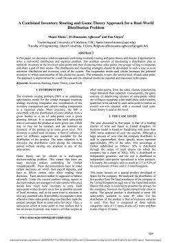 A Combined Inventory Routing and Game Theory