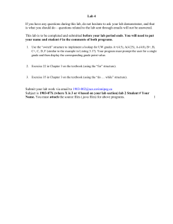 Lab 4 If you have any questions during this lab, do not hesitate to