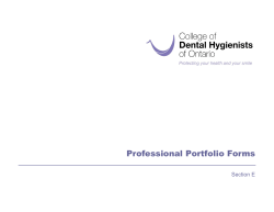 COLLEGE OF DENTAL HYGIENISTS OF ONTARIO
