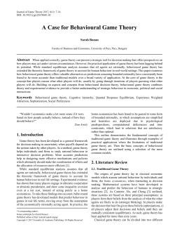 Behavioural game theory, Cognitive hierarchy, Quantal Response