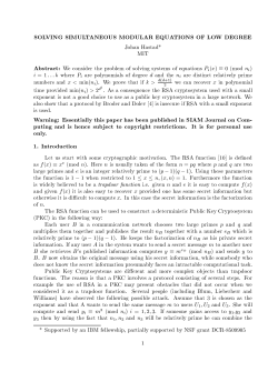 Solving Simultaneous Modular Equations of Low Degree