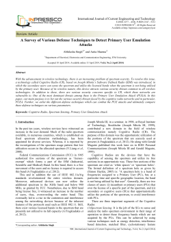 A Survey of Various Defense Techniques to Detect Primary User