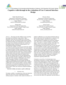 Cognitive walk-through in the evaluation of User Centered Interface