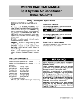 WIRING DIAGRAM MANUAL Split System Air Conditioner R4A3