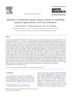 Influence of dissolved organic carbon content on modelling
