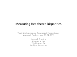Measuring Healthcare Disparities - James P. Scanlan, Attorney at Law