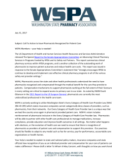 Call To Action - Washington State Pharmacy Association