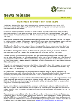 Top honours awarded to best water savers