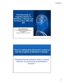 First Reversals of Cognitive Decline in Alzheimer`s Disease and its