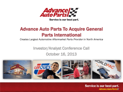 Advance Auto Parts acquires General Parts International