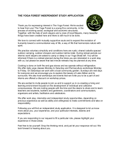 THE YOGA FOREST INDEPENDENT STUDY APPLICATION Thank