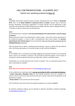 call for presentations &ndash; ai europe 2017