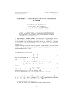 THEORETICAL OPTIMIZATION OF FINITE DIFFERENCE