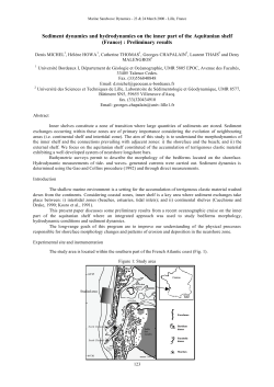 Sediment dynamics and hydrodynamics on the inner part of