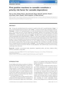 First positive reactions to cannabis constitute a