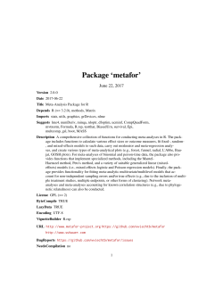 Package `metafor`