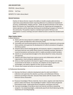 JOB DESCRIPTION POSITION - Stanton County Public Library